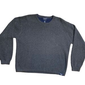 American Eagle Charcoal Ribbed Knit Crew Neck Wool Blend Grandpacore Sweater XL